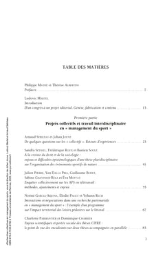 Recherches collectives en management du sport