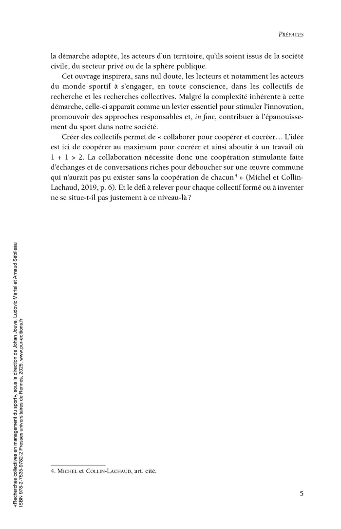 Recherches collectives en management du sport