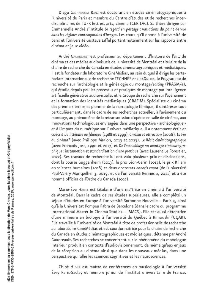 De l'immersion au cinéma