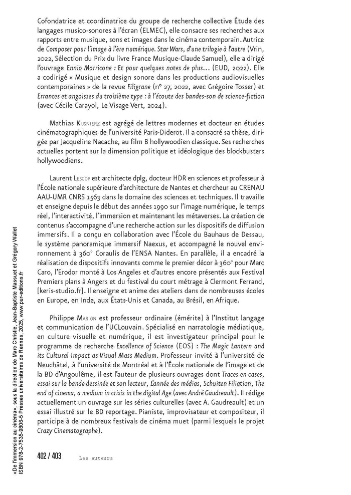 De l'immersion au cinéma