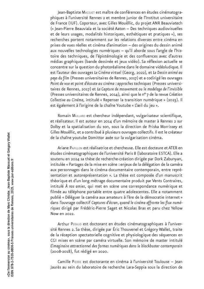 De l'immersion au cinéma