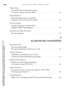 Auctorialités théâtrales