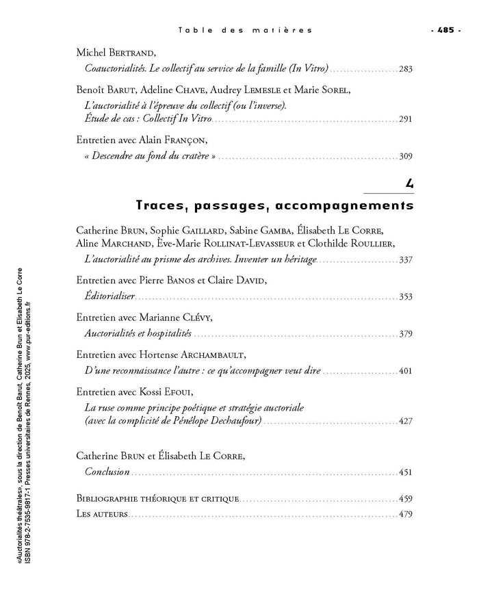 Auctorialités théâtrales