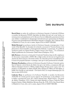 Auctorialités théâtrales