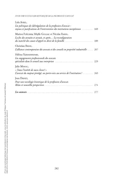Pour une sociologie historique de la profession d'avocat