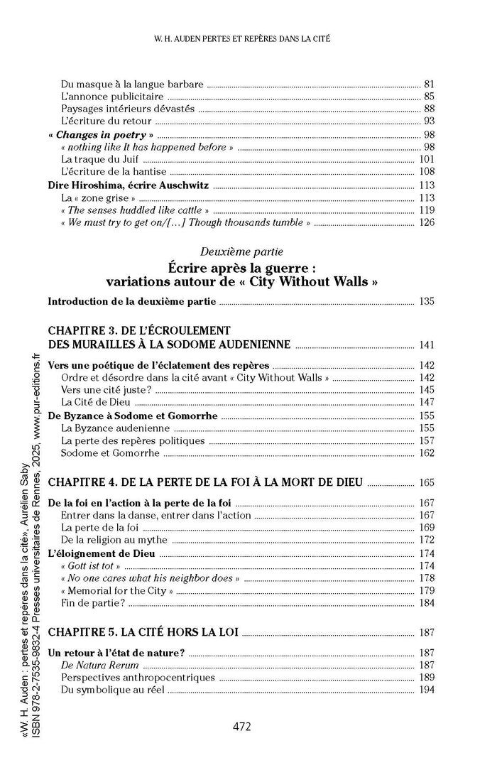 W. H. Auden : pertes et repères dans la cité