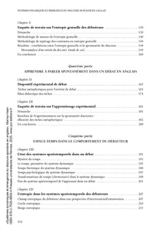 Systèmes dynamiques et émergence du discours spontané en anglais