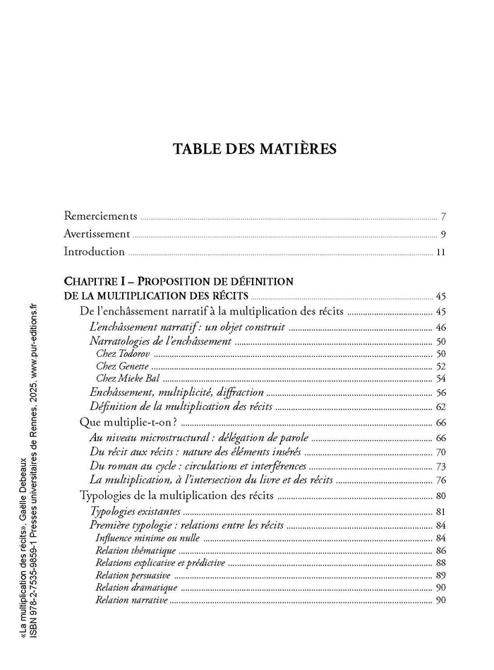 La multiplication des récits