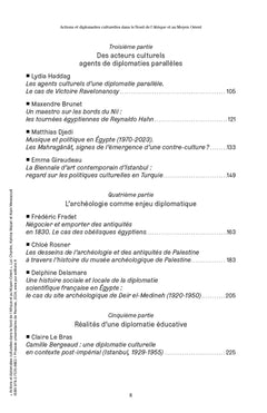 Actions et diplomaties culturelles dans le Nord de l'Afrique et au Moyen Orient