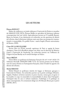 Le personnage romanesque au miroir du lecteur