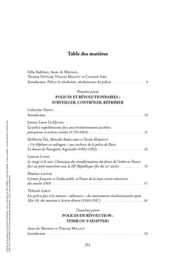 Polices et révolutions en Europe occidentale