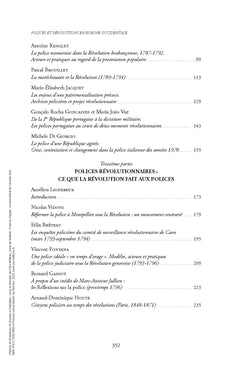 Polices et révolutions en Europe occidentale