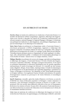 Diversité linguistique, éducation et transmission en Bretagne