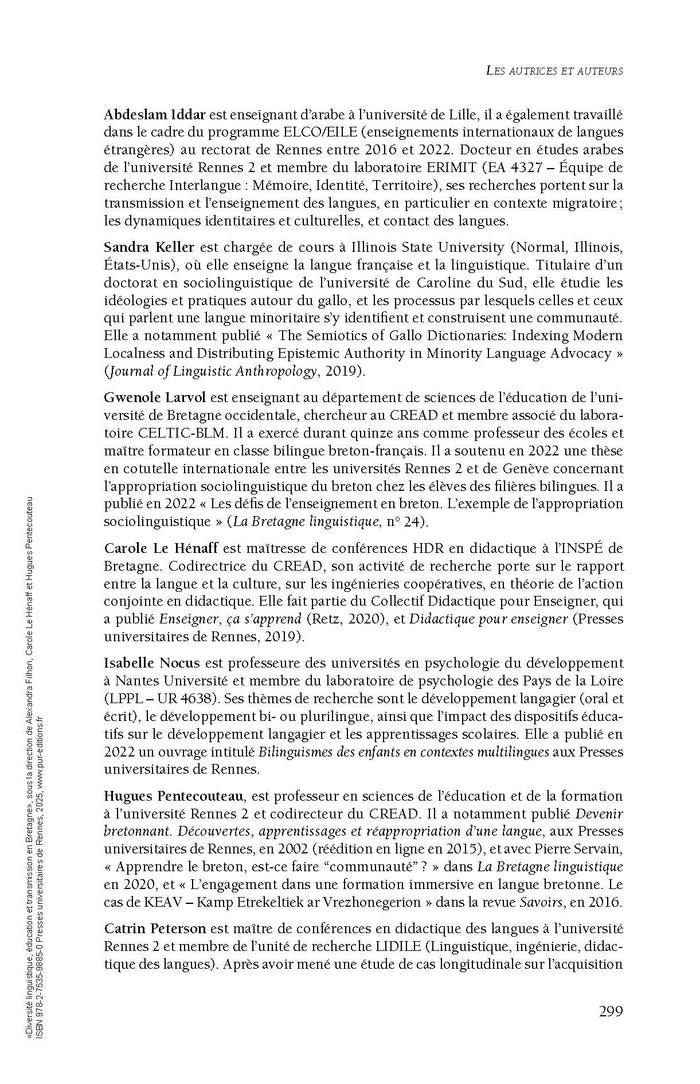 Diversité linguistique, éducation et transmission en Bretagne
