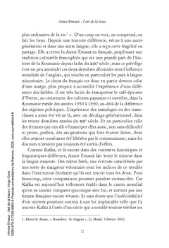 Annie Ernaux : l'art de la trace