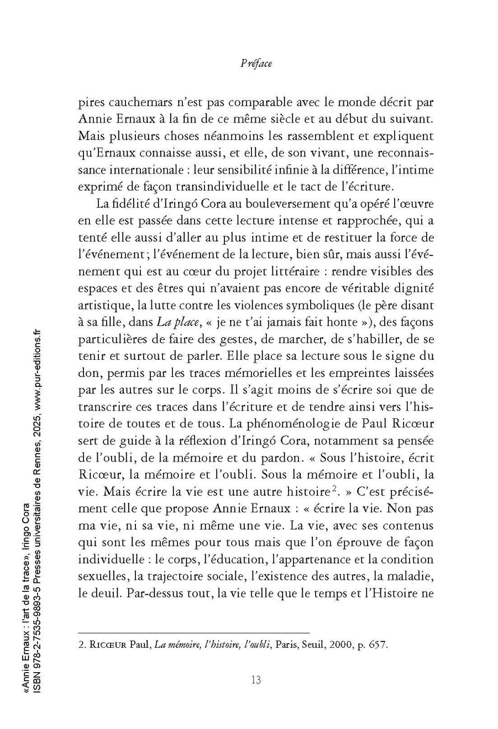 Annie Ernaux : l'art de la trace