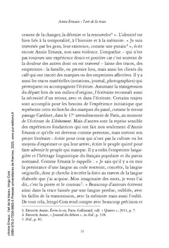 Annie Ernaux : l'art de la trace