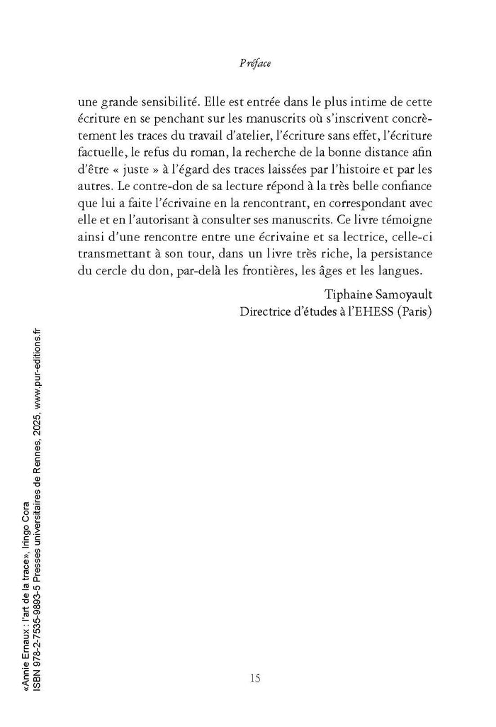 Annie Ernaux : l'art de la trace