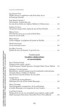 Vocalités contemporaines