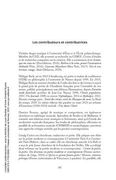 Vocalités contemporaines