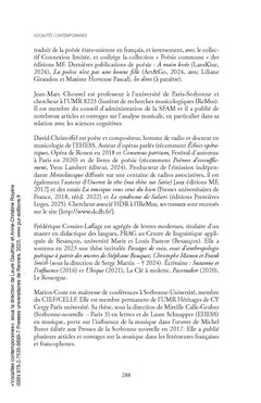Vocalités contemporaines