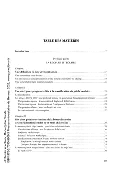 Entendre le lecteur Pour une approche socio-didactique de la lecture littéraire au collège et au lycée