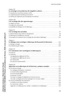 Entendre le lecteur Pour une approche socio-didactique de la lecture littéraire au collège et au lycée