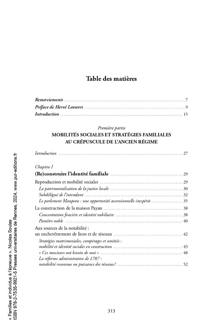 Familles et individus à l'épreuve