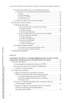 Les mutations du droit social européen au temps du travail de plateformes numériques
