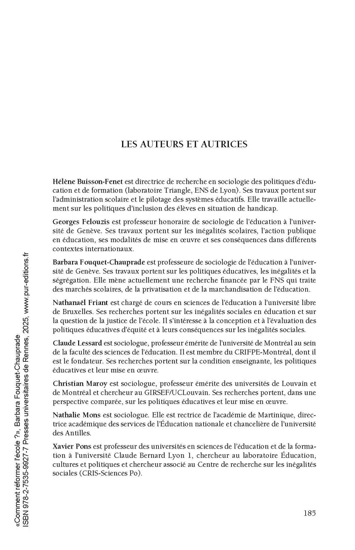 Comment réformer l'école ?