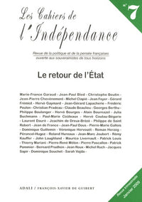Retour de l'Etat Cahier Independance N7