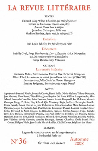 La Revue Littéraire, N°36, automne 2007