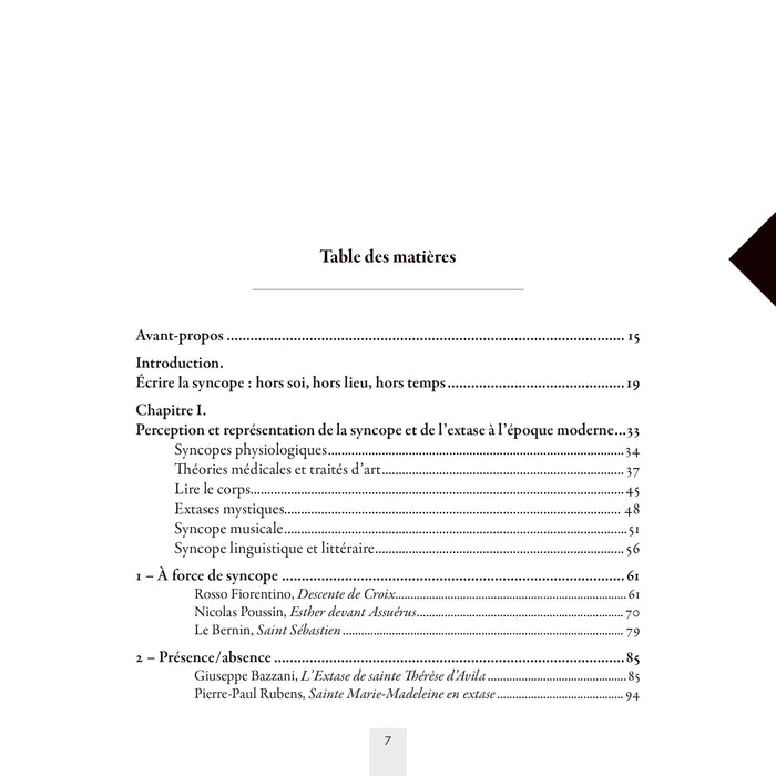 Vertige de l'art: Syncopes et extases