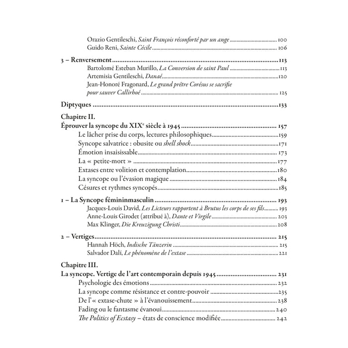 Vertige de l'art: Syncopes et extases