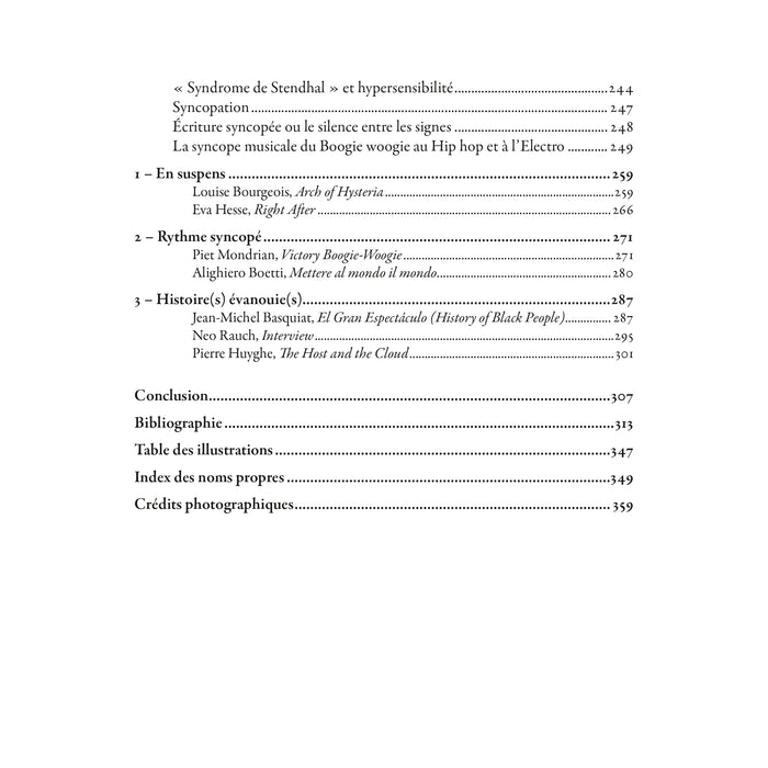 Vertige de l'art: Syncopes et extases