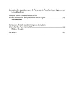 Révolutions et relectures du passé