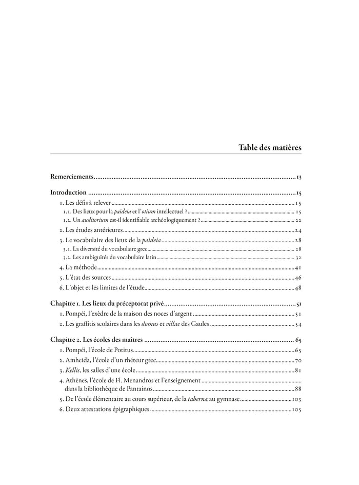 Archéologie des lieux d'enseignement dans le monde romain