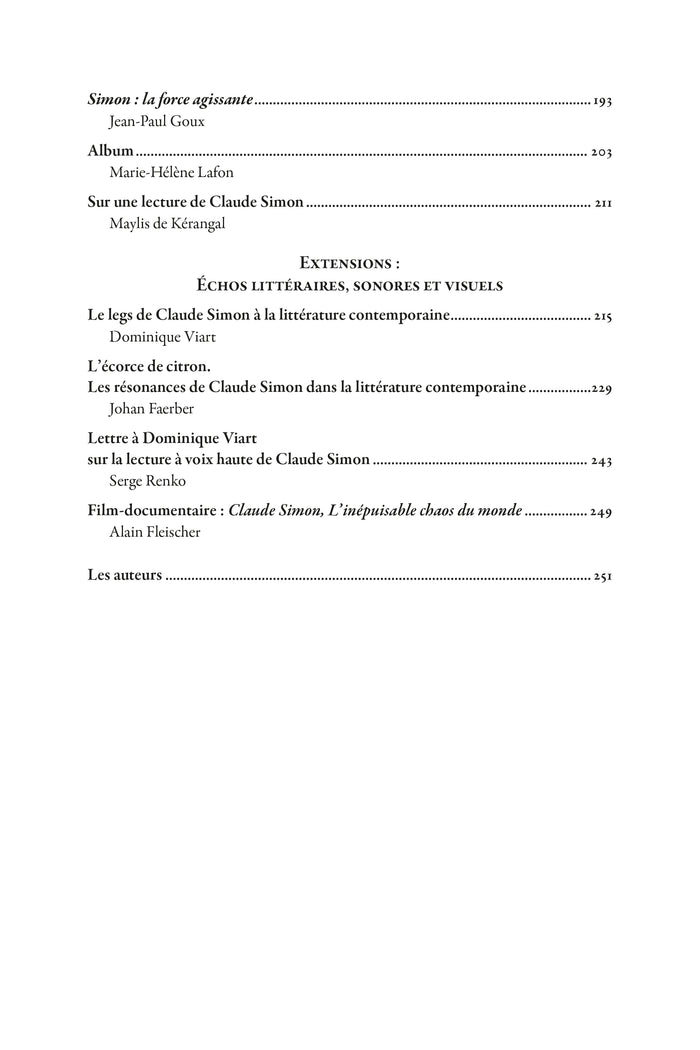 Claude Simon, l'inépuisable chaos du monde