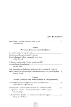 Discours et austérité