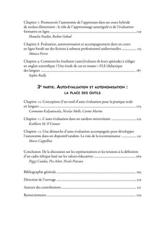 Apprentissage, évaluation(s) et autonomisation