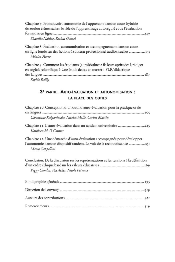 Apprentissage, évaluation(s) et autonomisation