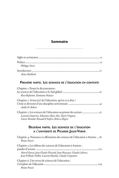Les sciences de l'éducation : genèse, devenir, finalités