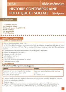 Histoire contemporaine politique et sociale