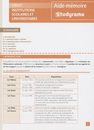 Institutions scolaires et universitaires