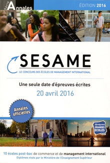 Concours Sesame annales 2016 : Sujets et corrigés officiels