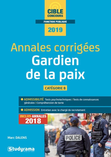 Annales corrigées gardien de la paix 2019