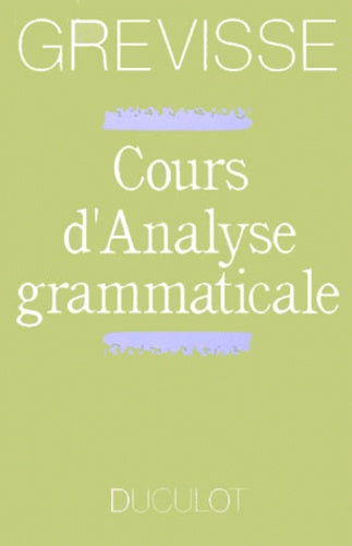 Cours d'analyse grammaticale