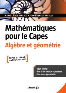 Mathématiques pour le Capes. Algèbre et géométrie