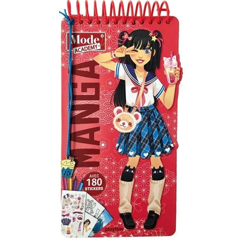 Carnet créatif Mode Academy Manga (avec un bracelet): Avec 180 stickers