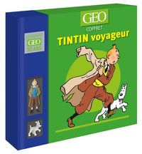 COFFRET TINTIN VOYAGEUR - LIVRE TINTIN GRAND VOYAGEUR DU SIECLE + 2 FIGURINES